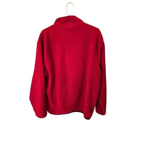NAUTICA Vintage 90s Red Quarter Zip Pull Over Fleece Sweater size Medium - Picture 2 of 4